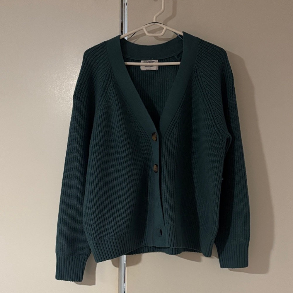 Old Navy Teal Ribbed Women's Cardigan